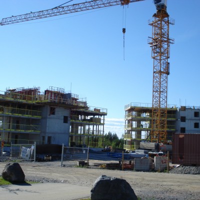 Mitt första projekt som arbetsledare under praktiken där mitt intresse för betong växte. Två stycken punkthus i Luleå med 12 respektive 16 våningar platsgjuten betongstomme.